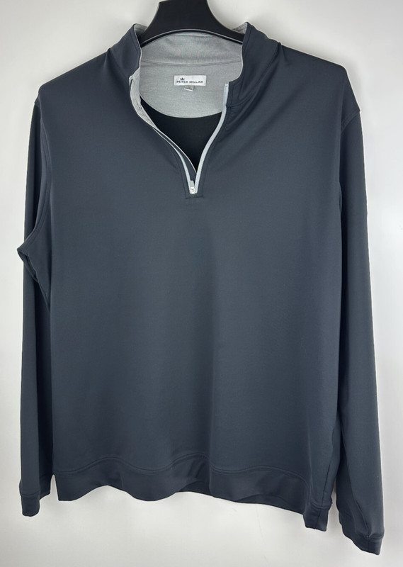 Peter Millar Men's Perth Stretch Loop Terry Quarter Zip Size XL *Company Logo gallery