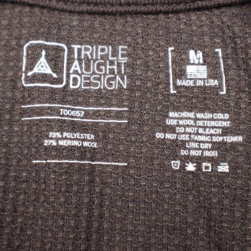 Triple Aught Design Shirt Mens Medium Brown Thermal Henley Base Layer T00657 gallery