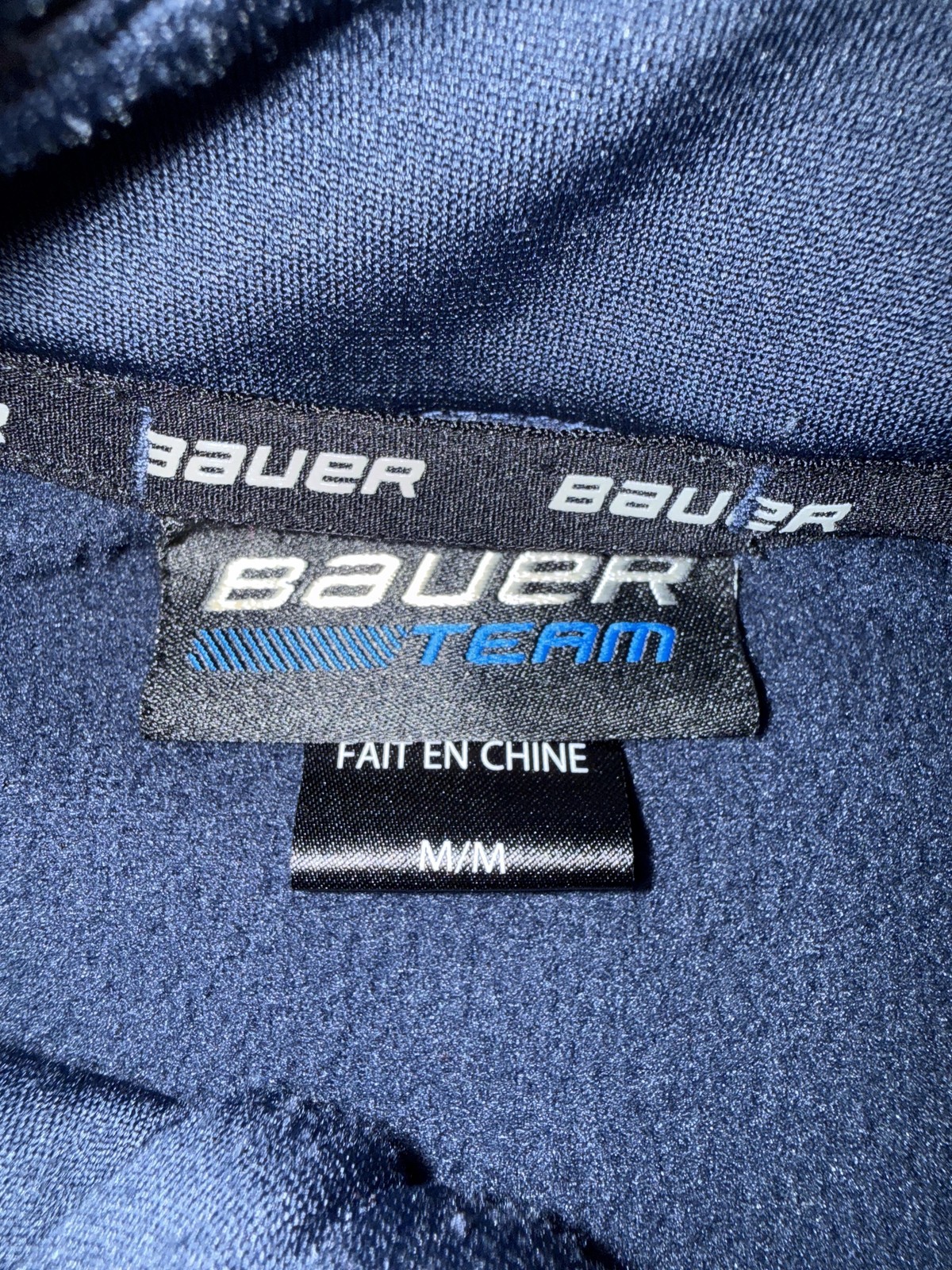 Bauer Pullover Mens Medium Blue Quarter Zip Long Sleeve Hockey Training Top gallery