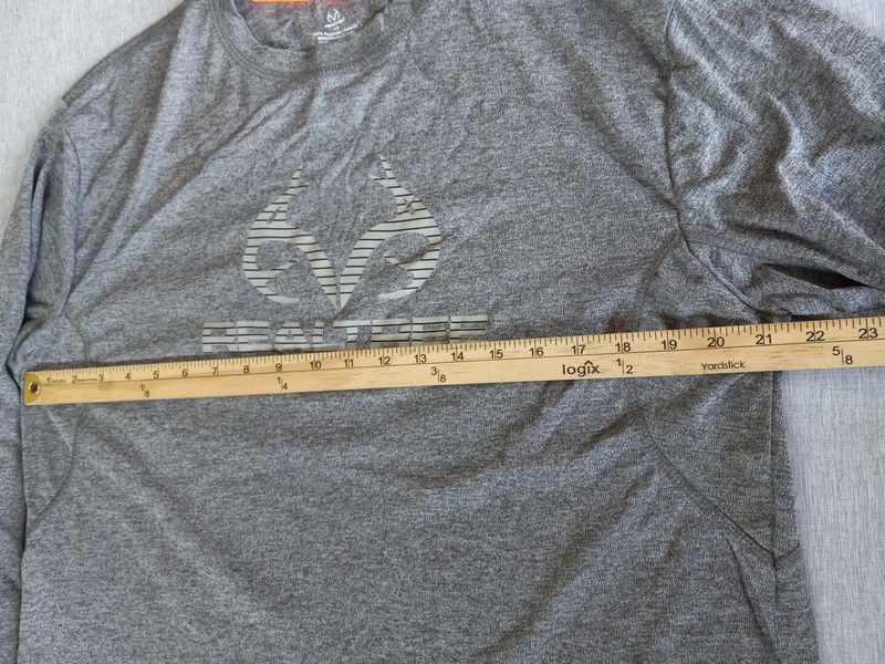 RealTree Men's Large Long Sleeve Stretch Outdoor Active Batik Gray T Shirt gallery