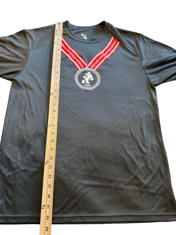 Disney Badger Sport Runners Performance Shirt Mens Medium Wolf Gray Mickey Medal gallery