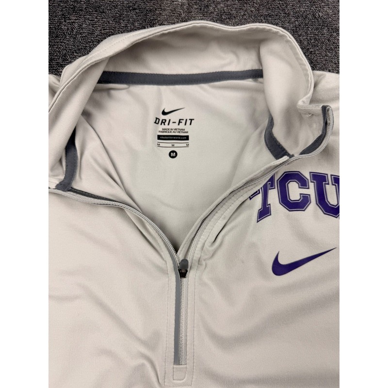 Nike TCU Horned Frogs Dri-FIT Quarter Zip Pullover Gray Mens Medium Thumbholes gallery