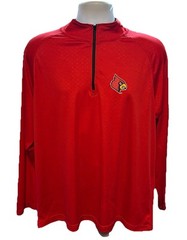 University Louisville Cardinals Long Sleeve Pullover 1/4 Zip Shirt Men Large Red