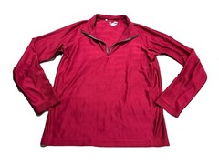 Under Armour Mens Red 1/4 Zip Loose Pullover Top Medium