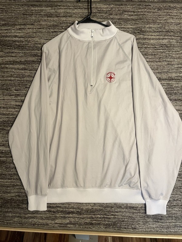 FJ Foot Joy Mens Quarter Zip Shirt PullOver Gray Long Sleeve Golf Golfer Size L gallery