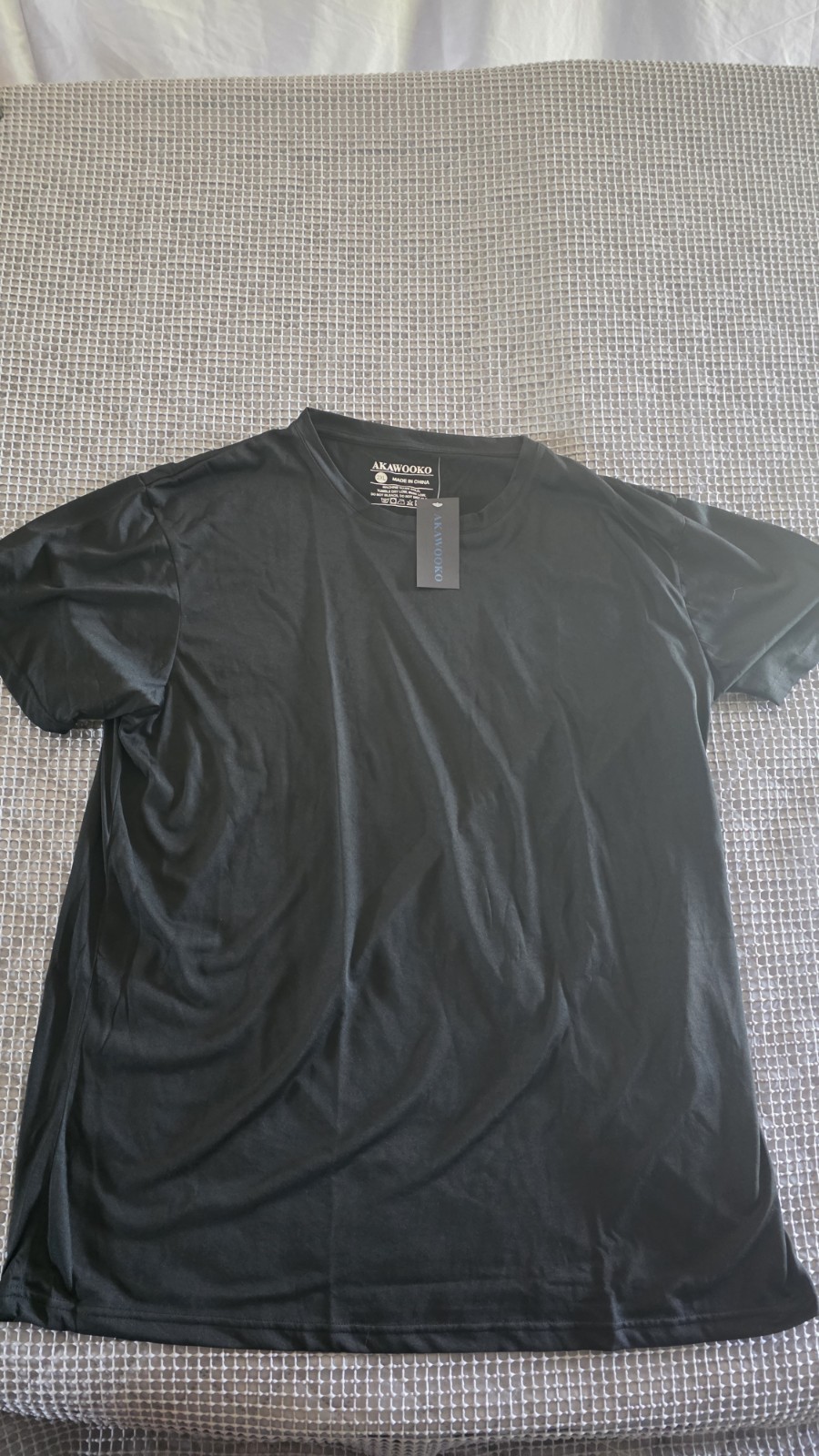 NWT Akawooko Men's Black Indigo Workout T-Shirt Short Sleeve - Sz 2XL gallery