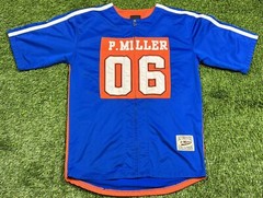P Miller Denim Collection Zip Up Baseball Jersey Men’s L Blue Vintage Y2K