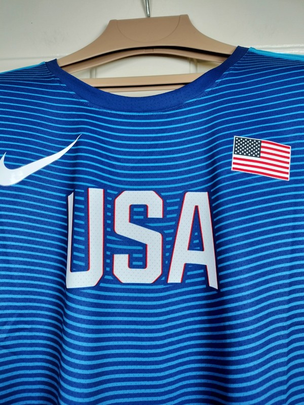 Nike Pro Elite Team USA 2016 Olympic Track & Field Singlet Rio Blue Wave Men 2XL gallery