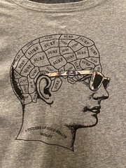 Hurley Gray Men’s XL Thinker Brain Hipster Art Surf T-shirt Pic Of Good Health