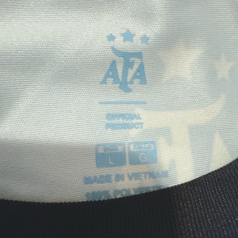 AFA blue striped AFA short sleeve Tee Shirt MENS SIZE LARGE Messi 10 gallery