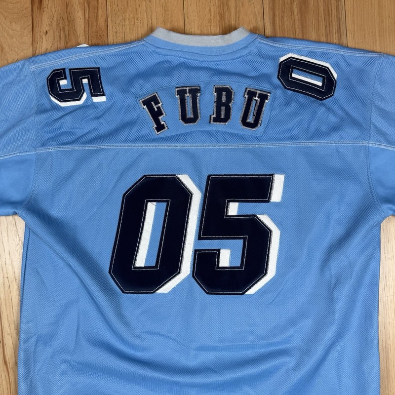 VINTAGE Fubu 05 Sports Series Football Jersey Mens XL Blue Pullover Y2K Hip Hop gallery