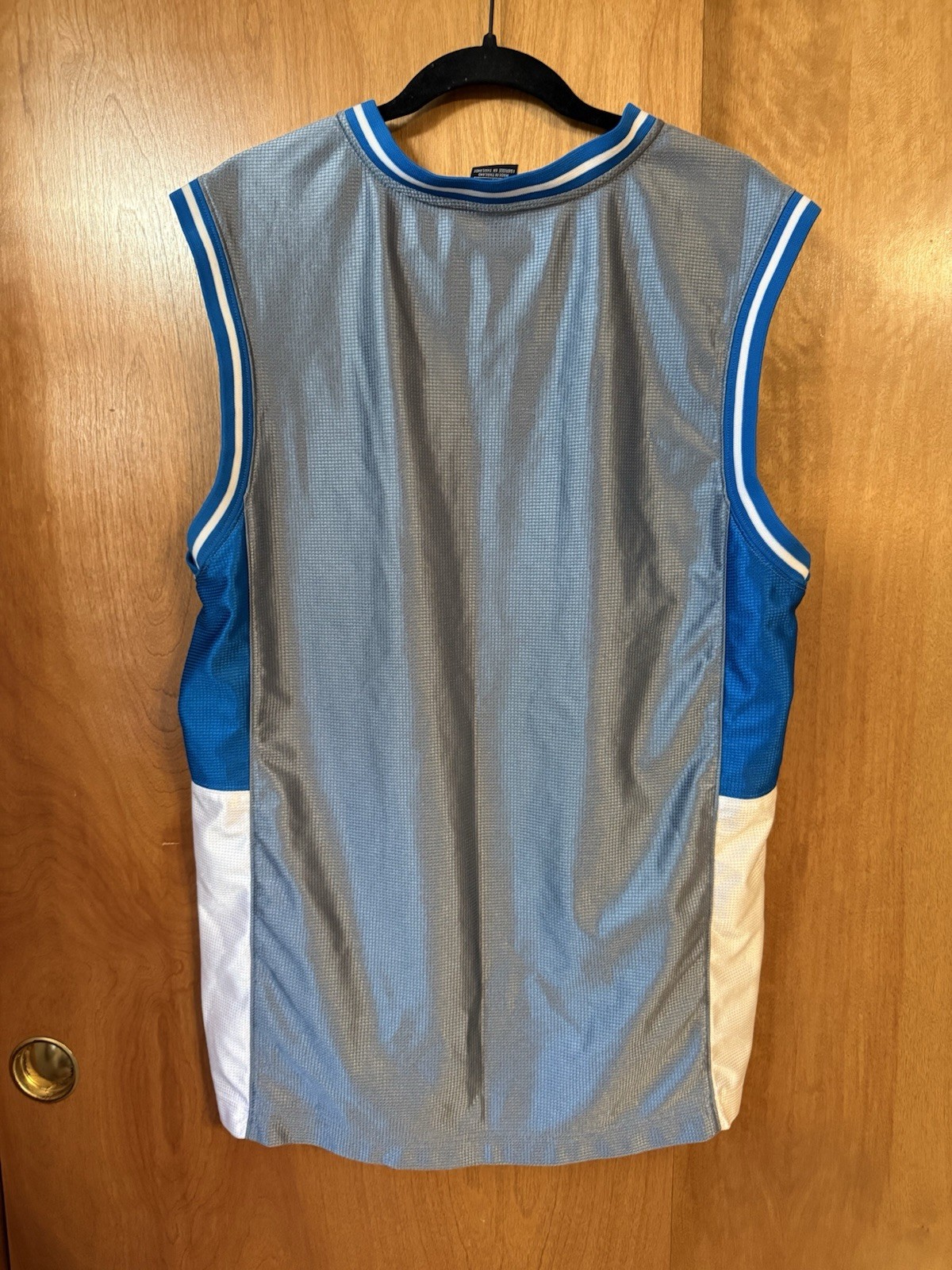 AIR JORDAN Jumpman 23 Polyester Jersey Shirt Mens L BLUE WHITE GRAY Retro gallery