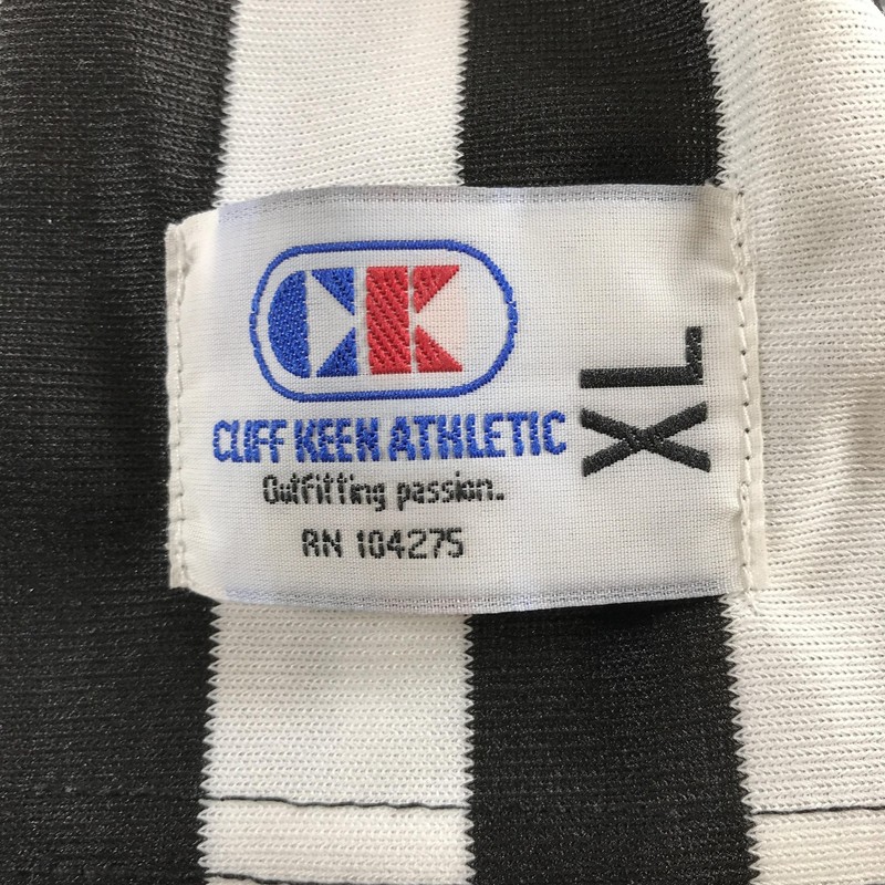 Vintage Cliff Keen Athletic Shirt Mens XL Black White Striped 1/4 Zip Referee gallery