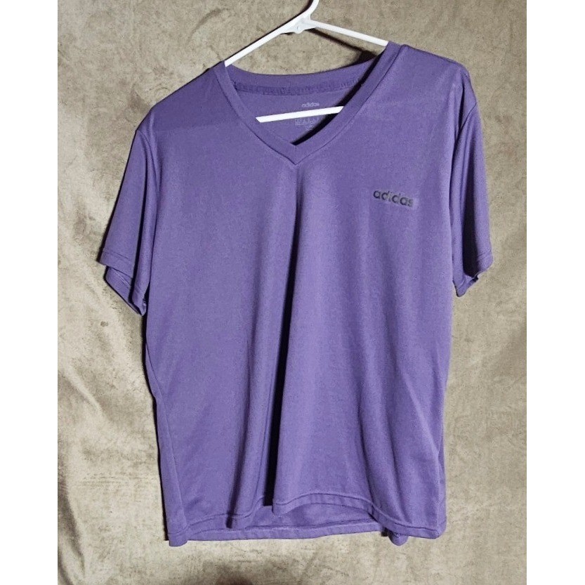 Adidas Climalite V-Neck Workout Shirt Purple Womens XL FL3627 Short Sleeve Tee