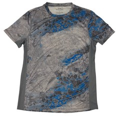 Realtree Fishing Performance Shirt Gray Blue Camo Short Sleeve UPF Men’s M