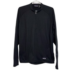 Vtg Patagonia R.5 Pullover Mens M Black 1/4 Zip Baselayer USA Made 21045 EUC