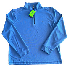 Izod Golf 1/4 Zip Long Sleeved Pullover Blue Quick Dry Stretch NWT Men’s Medium