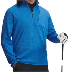 Under Armour Golf Storm Pullover UA Sweaterfleece Drive Blue 1/2 Zip Size L, $80
