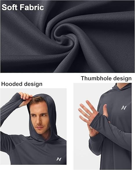 Sudadera con capucha y protección solar para hombre UPF 50+ Rash Guard SPF gallery