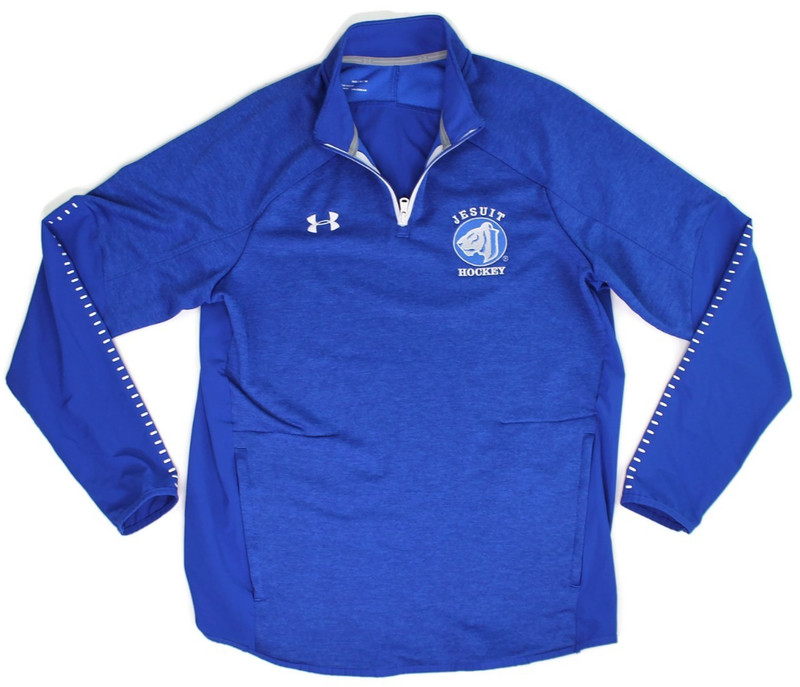 Under Armour Jesuit High School Hockey Blue Pullover Cold Gear 1/4 Zip Mens M gallery