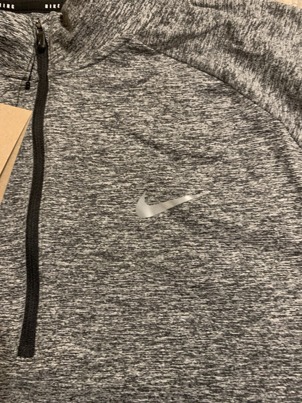 Nike Running 1/4 Zip LS Lightweight Men’s LARGE Black Heather New IF2264-032 🔥 gallery