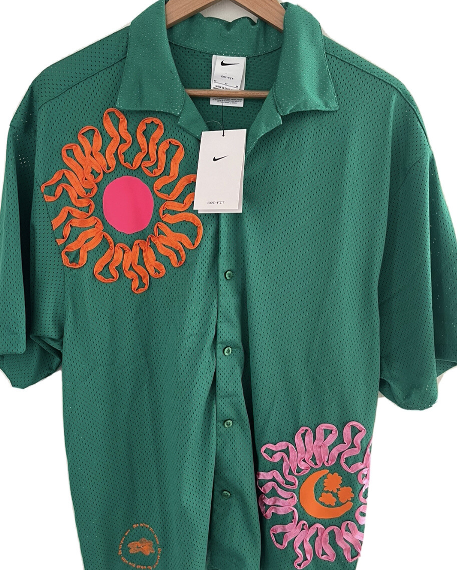 Nike Uphoria Button-Up Mesh Short Sleeve Top Jersey Shirt Men Medium DV9676-365 gallery