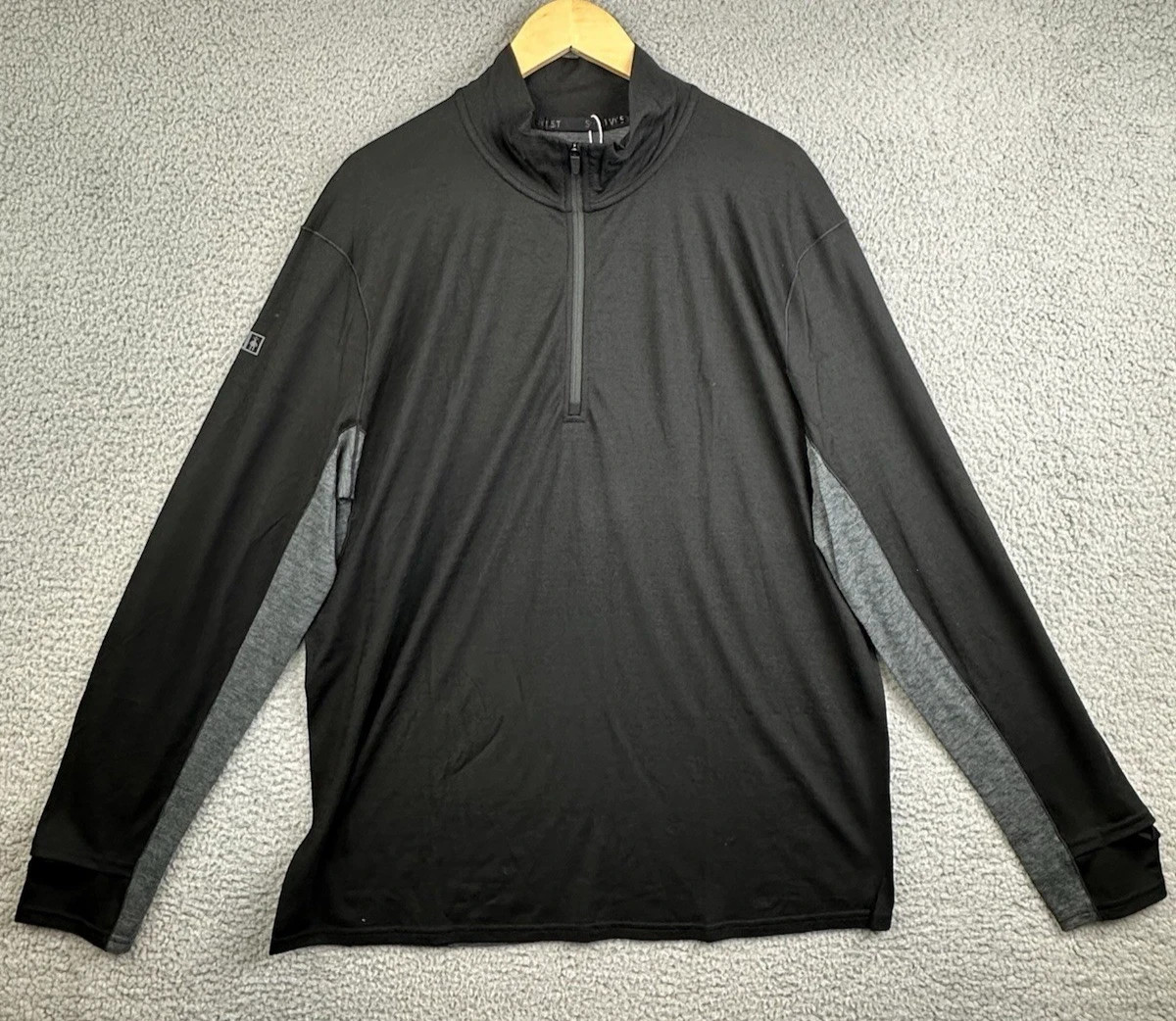 Smartwool Merino Wool 1/4 Zip Long Sleeve Base Layer Black and Gray S & L NWT gallery