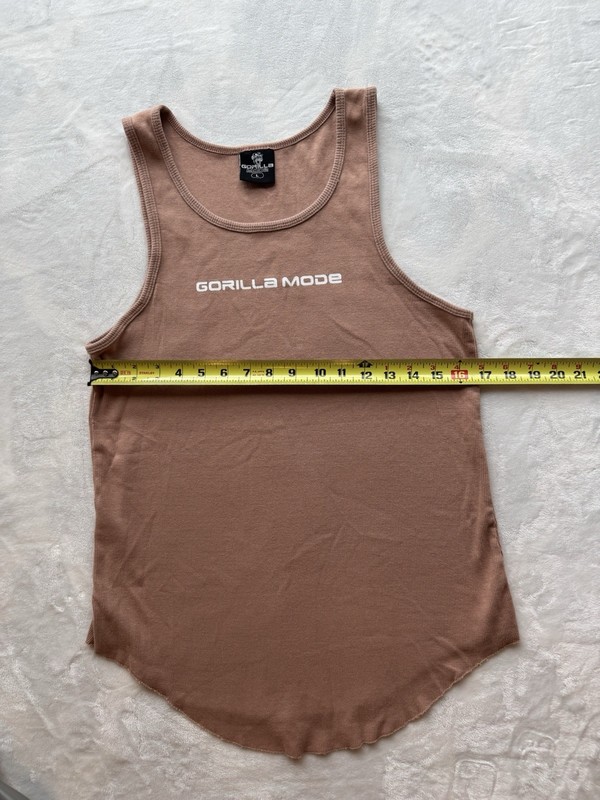 Gorilla Mind Gorilla Mode Men’s Ribbed Tank Top Large Salmon Pink Gym Muscle Fit gallery
