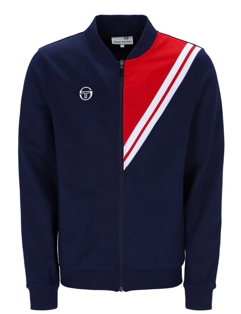 Sergio Tacchini New Reno Gerulaitis Navy Blue/Red Bomber Tennis Track Top gallery