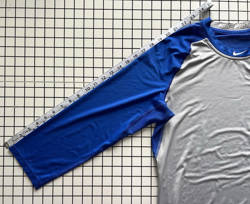Nike Pro Cool Raglan 3/4 Sleeve MLB Baseball Tee Shirt Men’s Medium Grey/Blue gallery