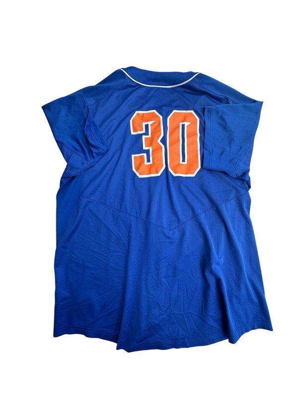 Nike Dri-FIT Baseball Jersey #30 Blue Button Front Adult XXL Athletic Team gallery