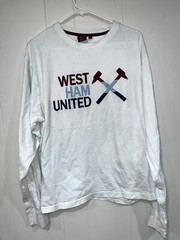 West Ham United Irons Shirt Men’s 2XL White Graphic Professional Football Club