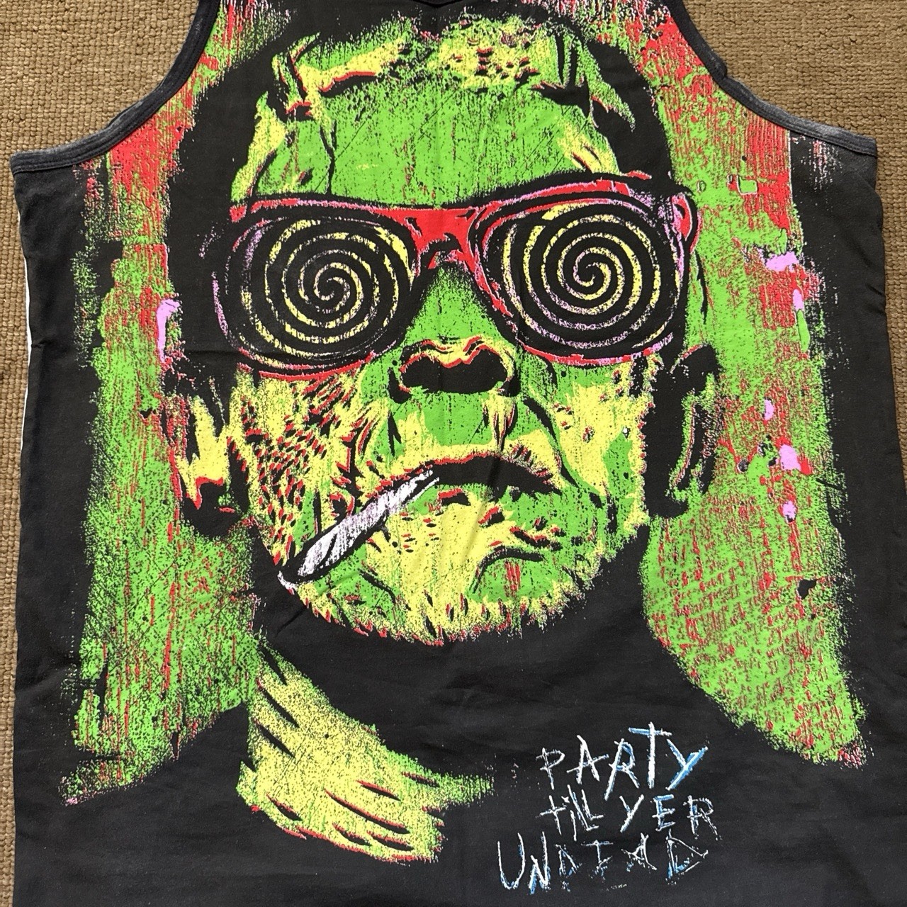 Iron Fist Men's Graphic Print Tank Top Black/White XL Round Neck Cotton gallery
