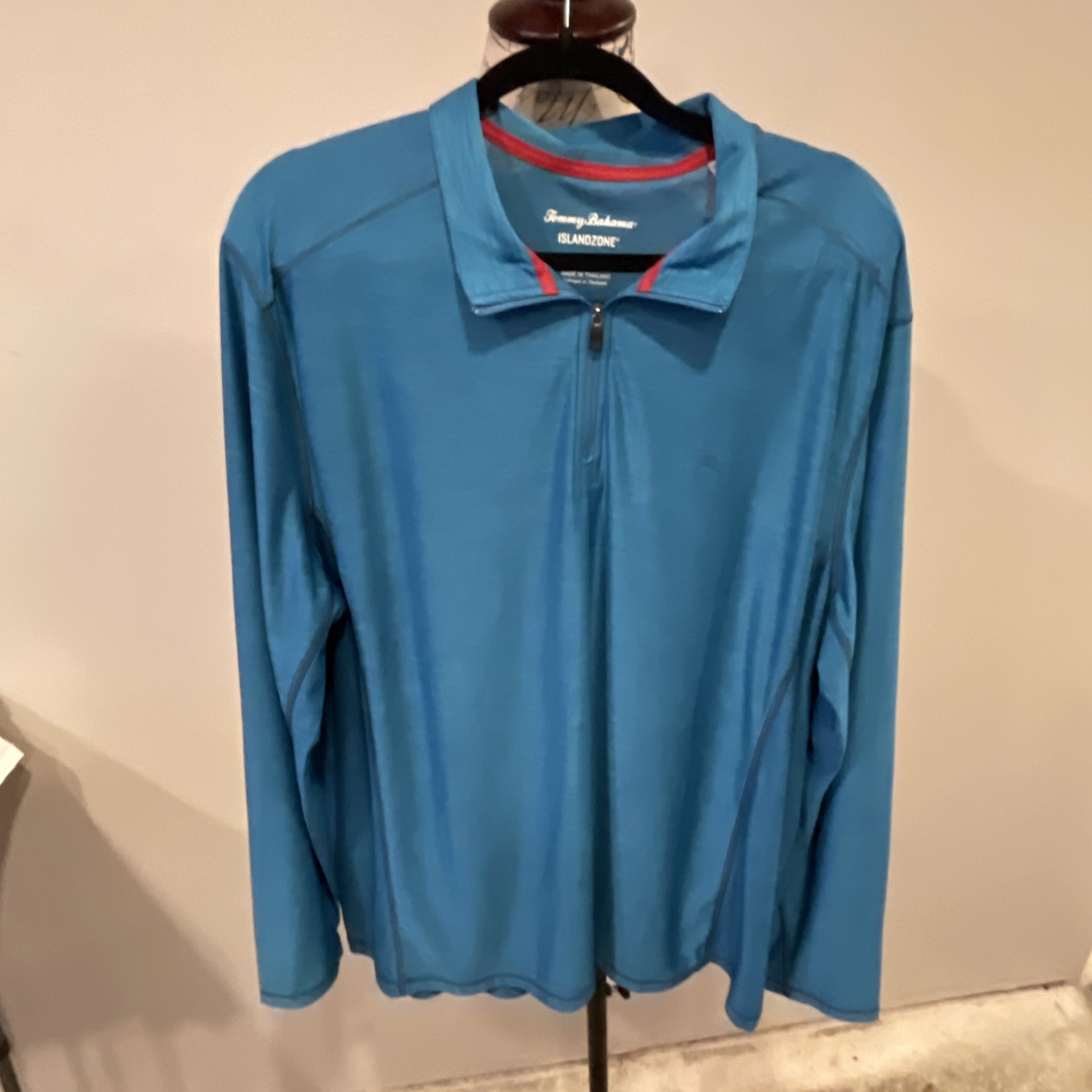 Tommy Bahama Island Zone 1/4 Zip Pullover L Teal Green Performance Men gallery