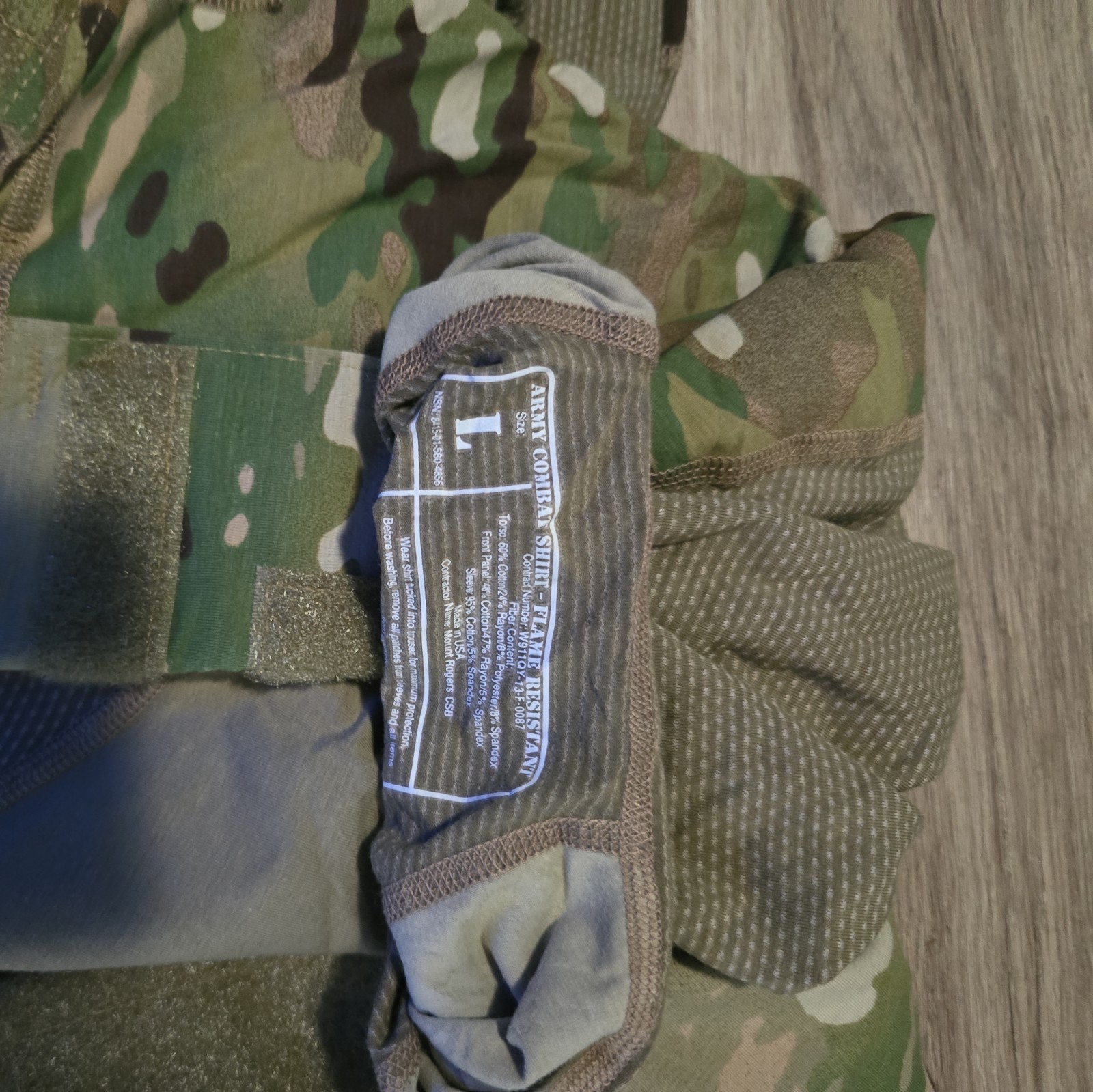 Massif Army Combat Shirt Mens Large Multicam Long Sleeve FR ACS Top Performance gallery