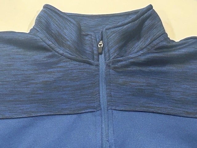 Tek Gear Men's WarmTek 1/4 Zip Long Sleeve Pullovers Heather Blue & Black - M gallery