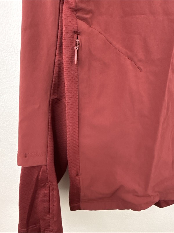 Baleaf Running Long Sleeve Pullover 1/4 Zip Mens Medium Zip Pocket Maroon Light gallery