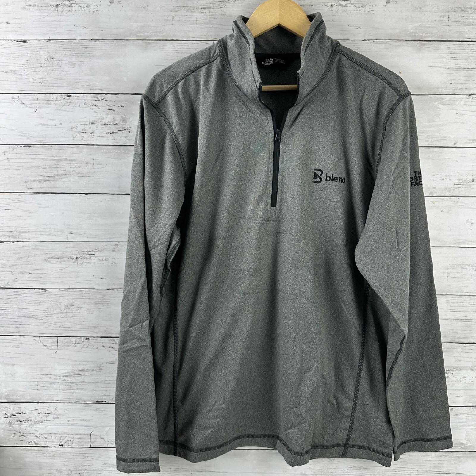 The North Face Mens Large 1/4 Zip Gray Outdoor Hiking Long Sleeve gallery