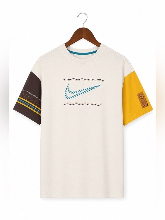 Nike N7 Graphic T-Shirt Men's Large Colorblock Short Sleeve Tee DJ4286-008 gallery