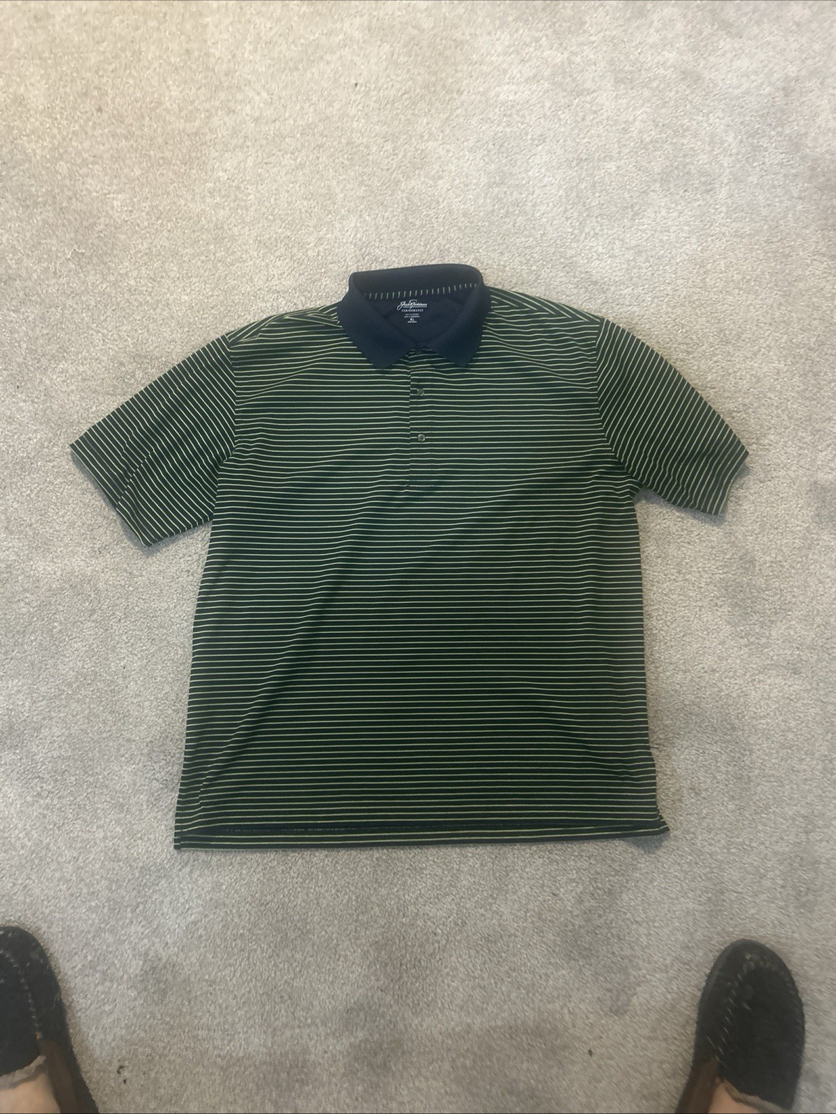 Jack Nicklaus XL Polo Shirt Green White Striped, Athletic Golf gallery