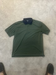 Jack Nicklaus XL Polo Shirt Green White Striped, Athletic Golf