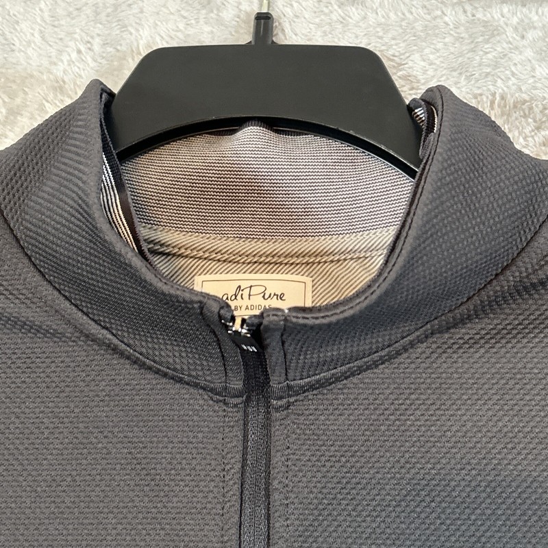 Adidas AdiPure Dark Gray 1/4 Zip Pull Over long sleeve heavier weight shirt XL gallery