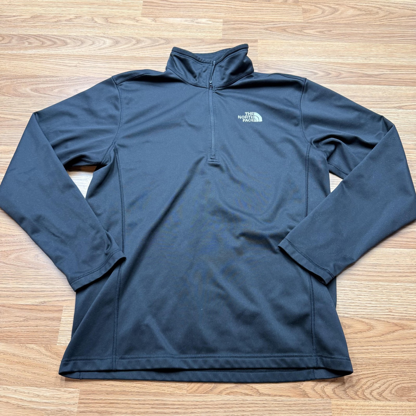 The North Face Pullover Mens Medium Black Fleece 1/4 Zip Outdoor Hiking Top gallery