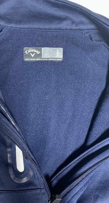 Callaway Golf Pullover Mens Large Navy 1/4 Zip Long Sleeve Athletic Top Pockets gallery