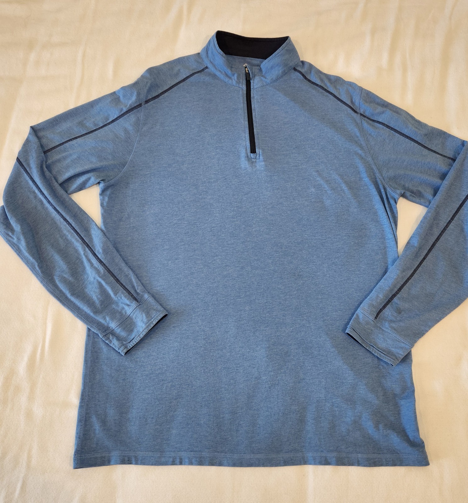 TASC Performance 1/4 Zip Pullover Mens Large Blue Long Sleeve Bamboo Blend gallery