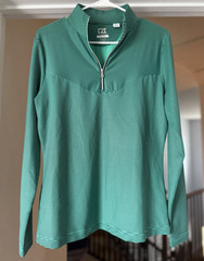 Cutter & Buck CB DryTec Women’s 1/4 Zip Striped Pullover Size M