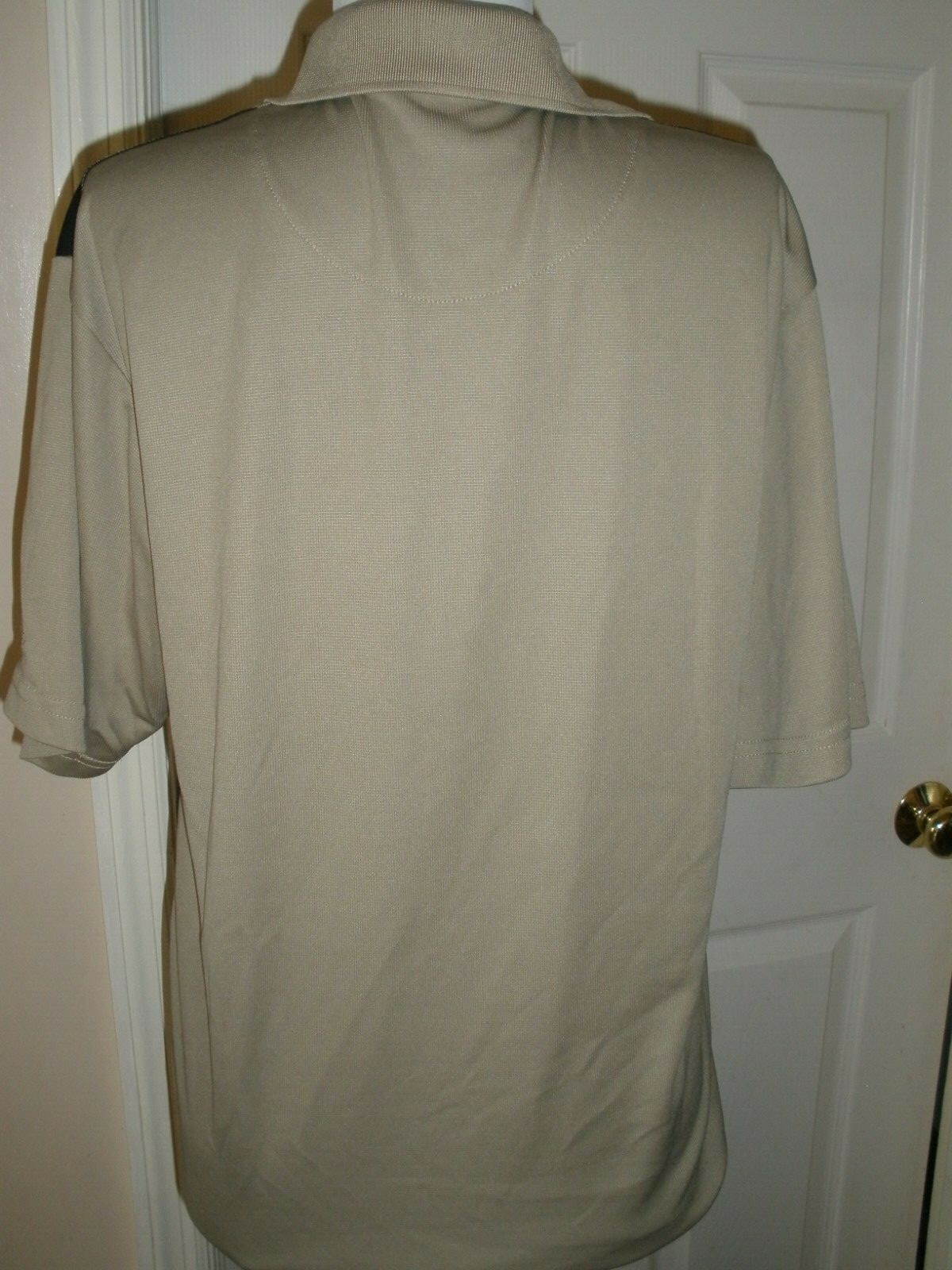 Men's Polo Golf Top Top Flite Large Tan Black (C10) gallery