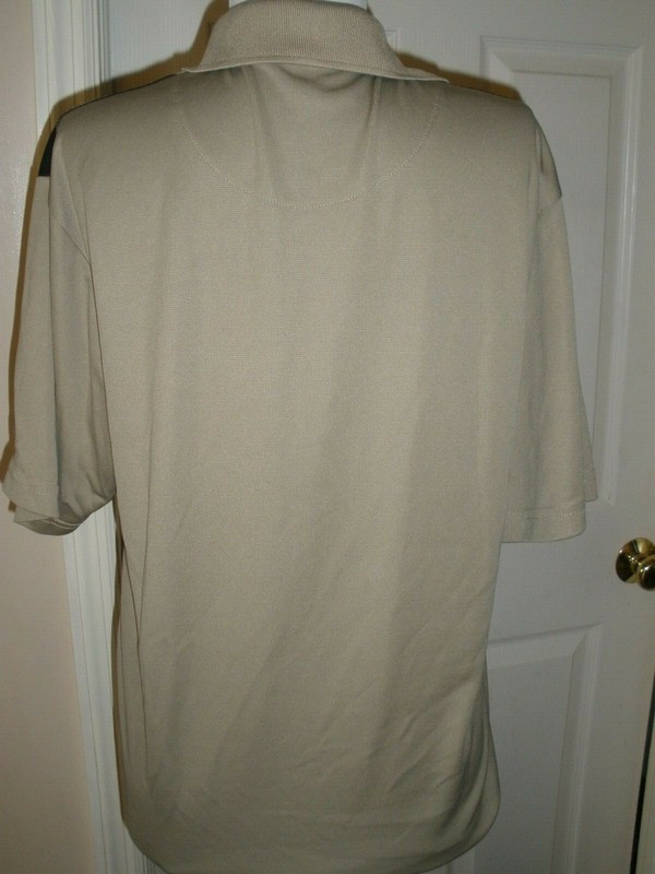 Men's Polo Golf Top Top Flite Large Tan Black (C10) gallery