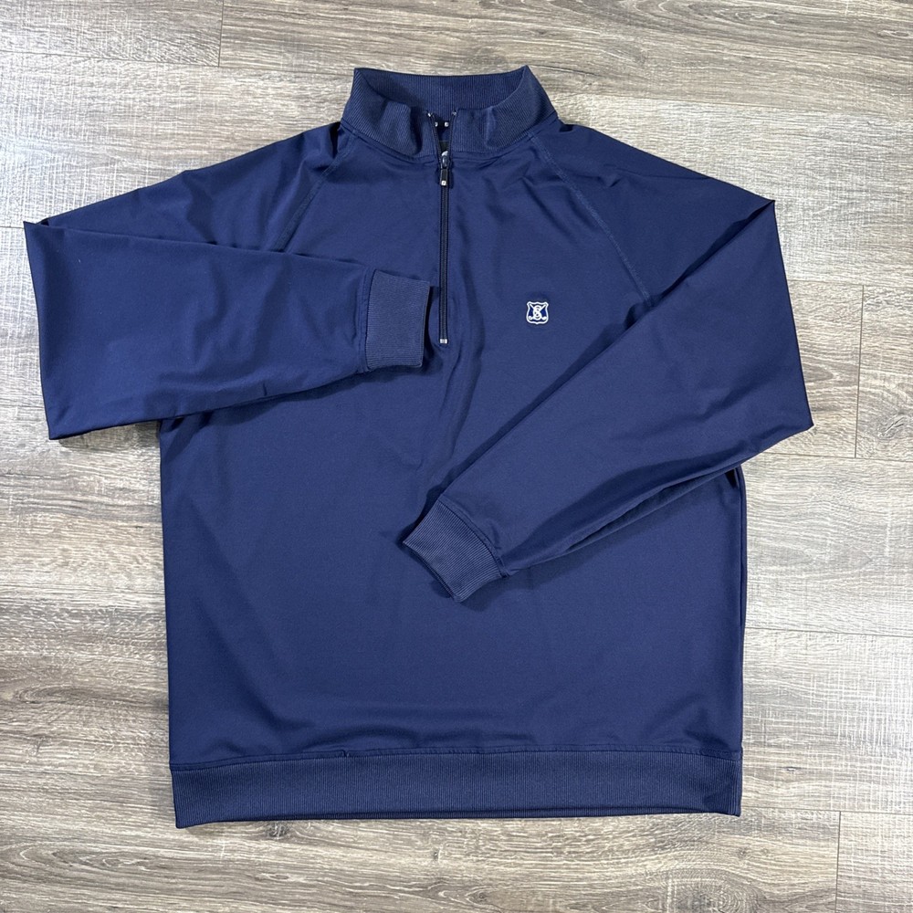 Footjoy Mens 1/4 Zip Extra Large Navy FJ Golf Shirt Pullover performance logo