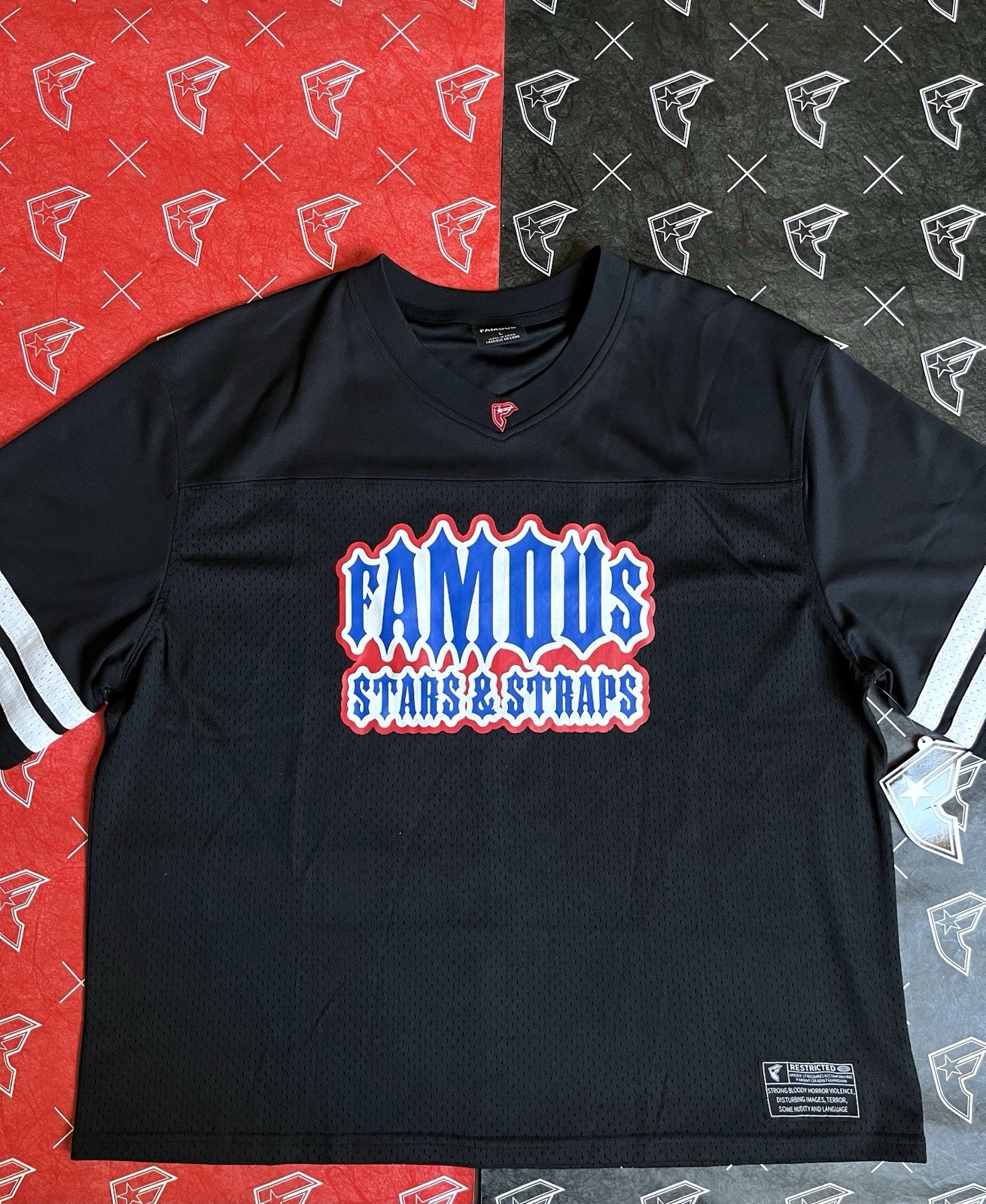 Famous Stars And Straps Football Jersey NWT LARGE Travis Barker Blink 182 gallery